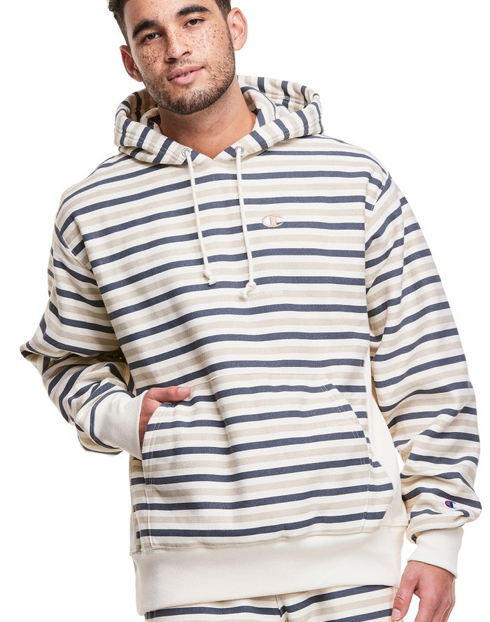 Champion Mens Hoodie NZ - Reverse Weave All Over Print White/Black ( 6583-EUGHT )